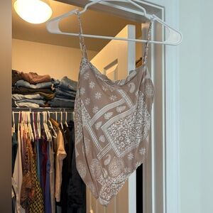 Patterned Tan Crop Top